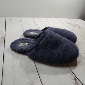 Ugg Flufette Slippers Shoes 8 Womens Plush Shearling Slip On Blue 1102594